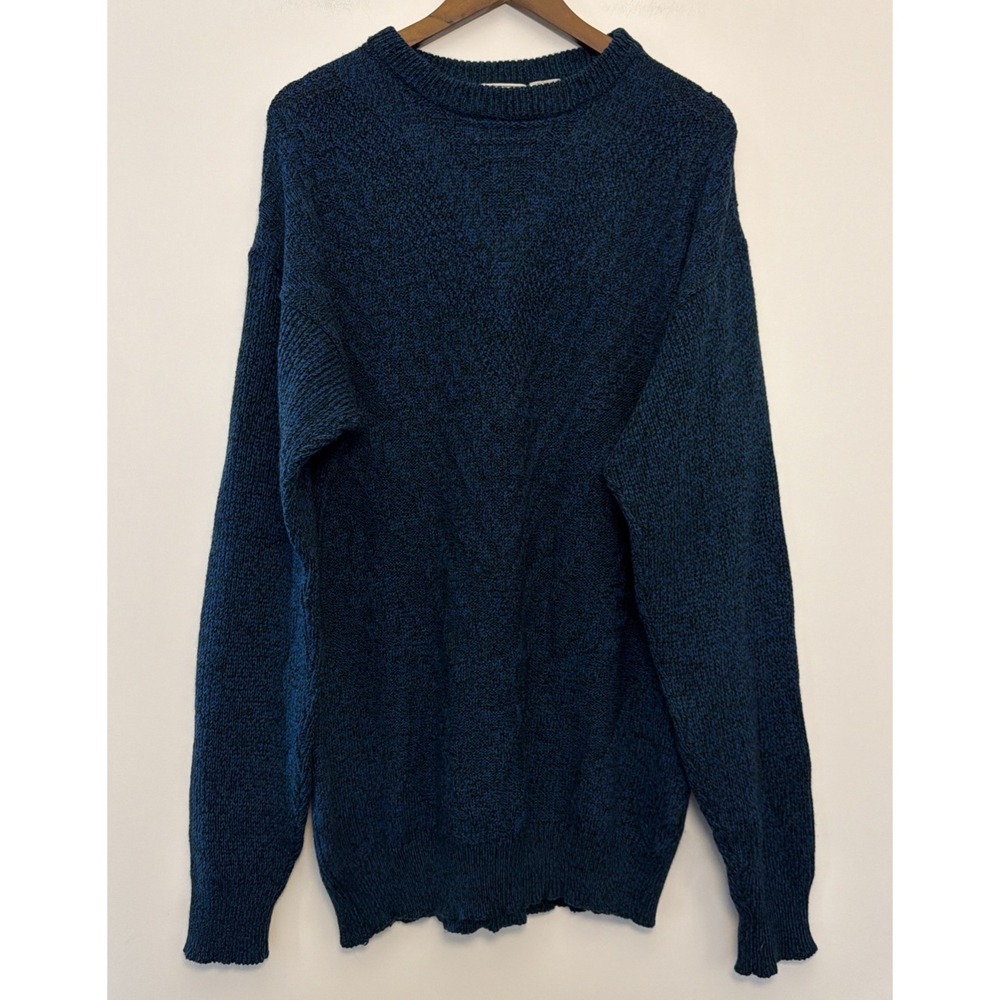 VTG CC SPORT Marled Crewneck Sweater Mens L-Tall Chevron-Style Front Wool Blend - Picture 4 of 14